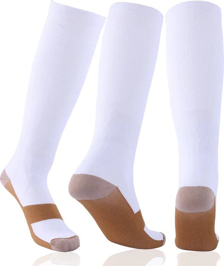 Zipper Compressiesokken 3 paar mix kleuren S/M -ZWART-WIT-BEIGE