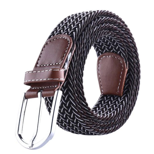Elastische Geweven Riem Gevlochten Riem Rekbaar Zwart/Wit R0010
