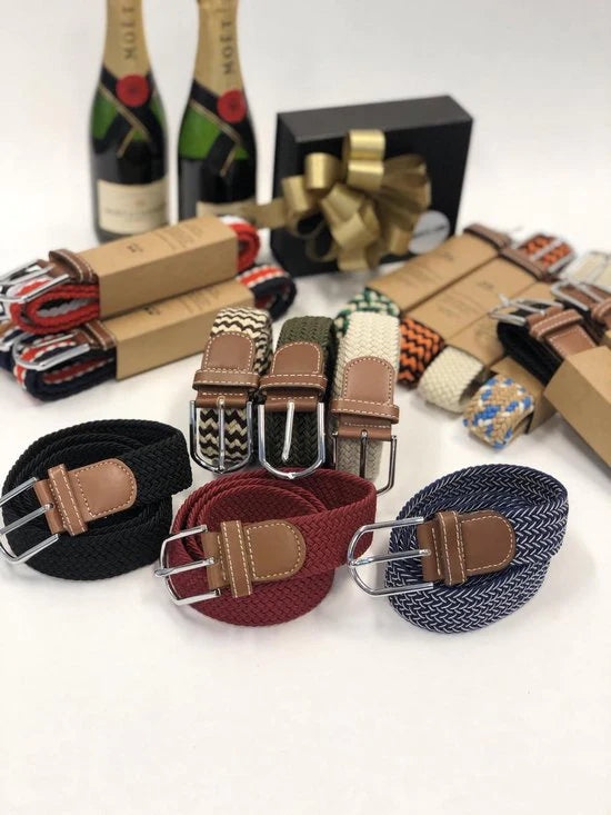 Elastic Woven Belt Braided Belt Stretchable Red/Black R0049