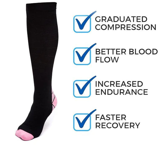Clayton 6 paar Compressiesokken Kleuren S/M