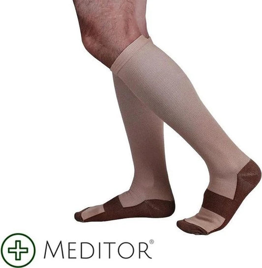Meditor -3 Paar COPPER compressie-sok NUDE S-M - H0096