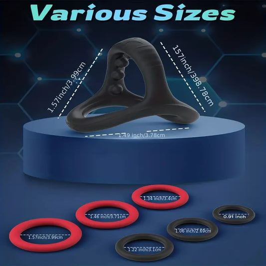 7-delige Set Zachte Elasticiteit Siliconen Penisringen.