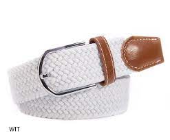 Elastische Geweven Riem Gevlochten Riem Rekbaar Wit R0011