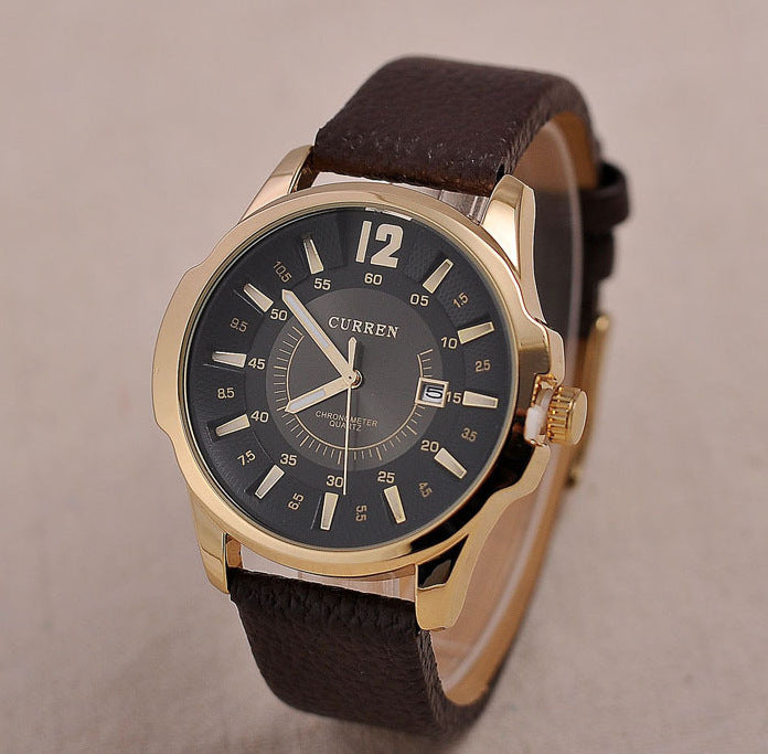 Heren Horloge Quartz-goud/zwart
