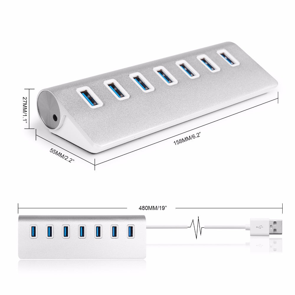 7 Poort splitter USB 3.0 hub