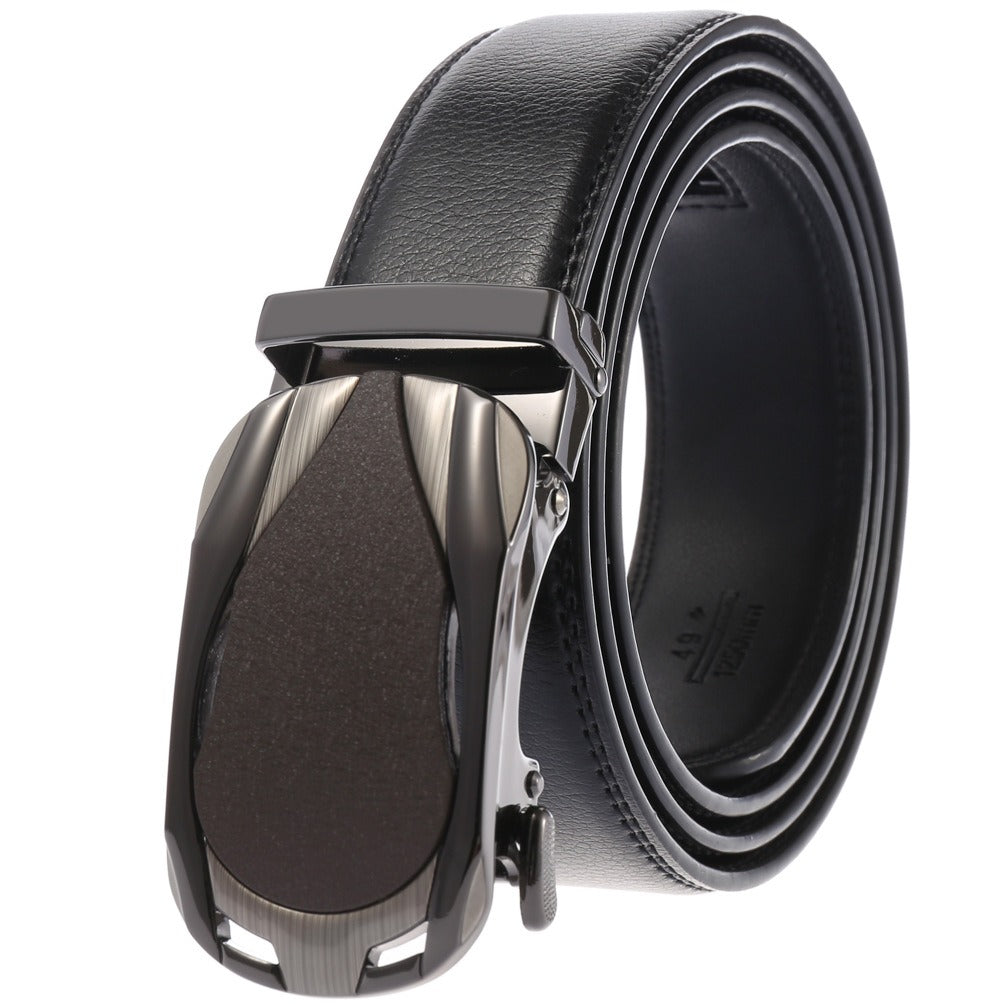 Heren riem leder-zwart 130cm