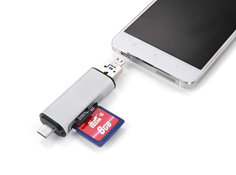 Kaartlezer 3 in 1 type C -USB en micro USB