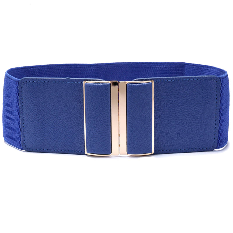 Brede elastische Taille riem 7.5 cm breed-Blauw