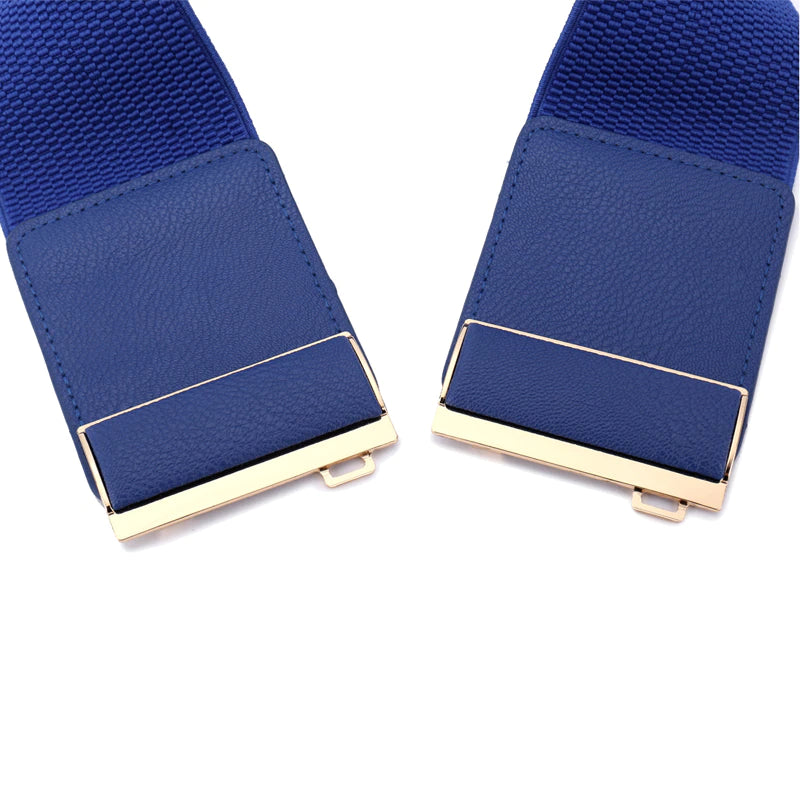 Brede elastische Taille riem 7.5 cm breed-Blauw