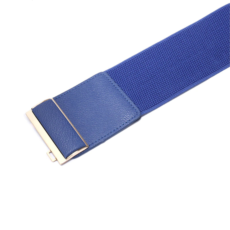Brede elastische Taille riem 7.5 cm breed-Blauw