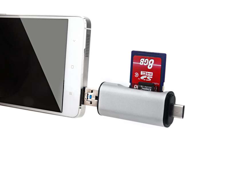 Kaartlezer 3 in 1 type C -USB en micro USB