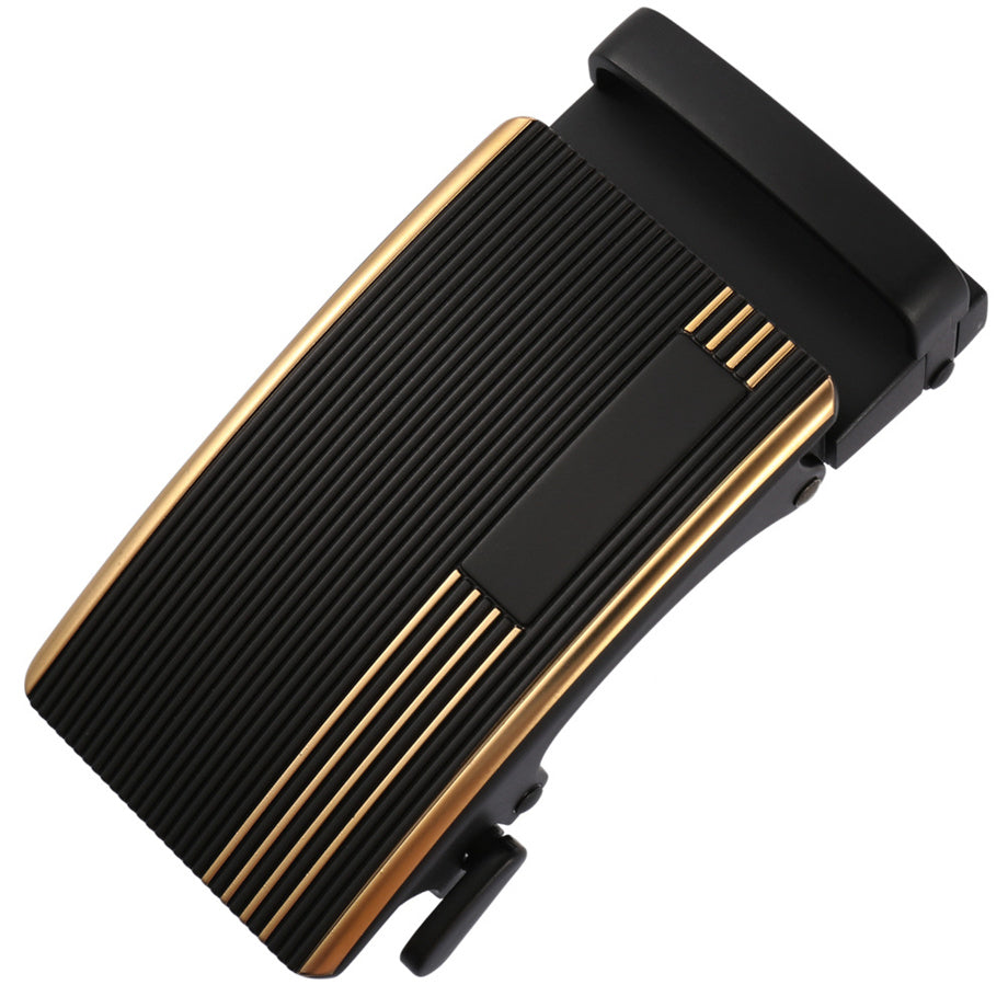 Heren Riem leder-zwart met automatische gesp.