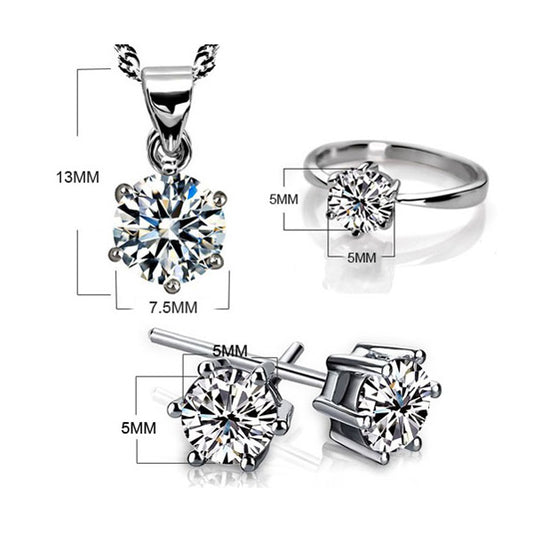 Jewelry set of crystal and 925 sterling silver.