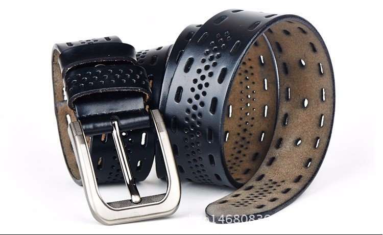 Lederen riem unisex-zwart