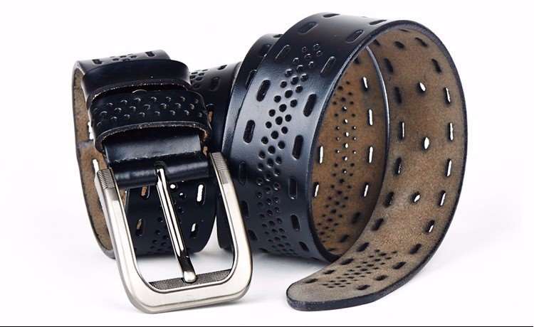 Lederen riem unisex-zwart