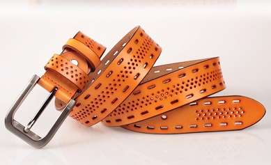 Heren Riem Leder -Yellow