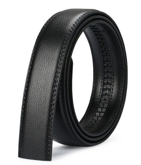 Heren riem leder-zwart 130cm