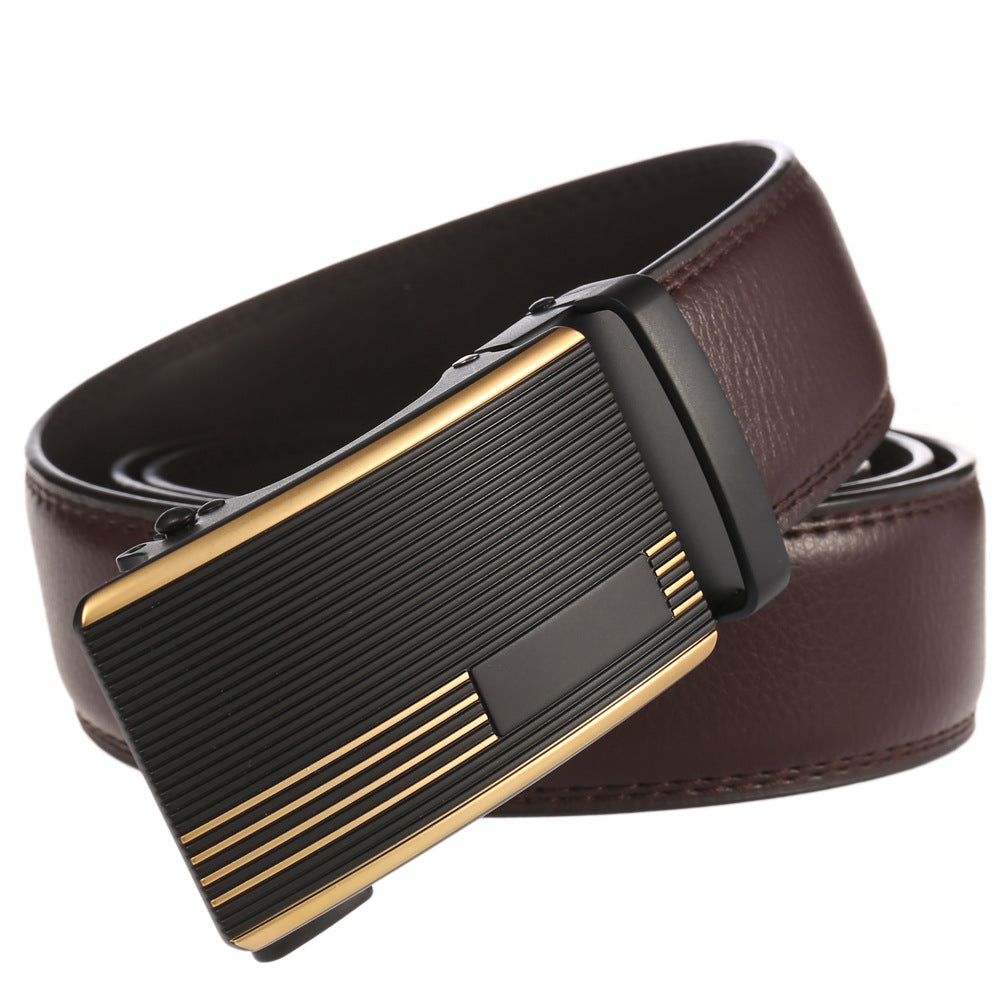 Heren Riem leder-bruin met automatische gesp.