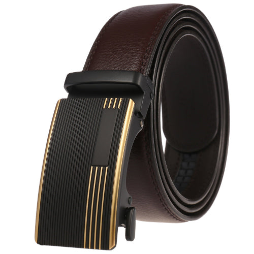 Heren Riem leder-bruin met automatische gesp.