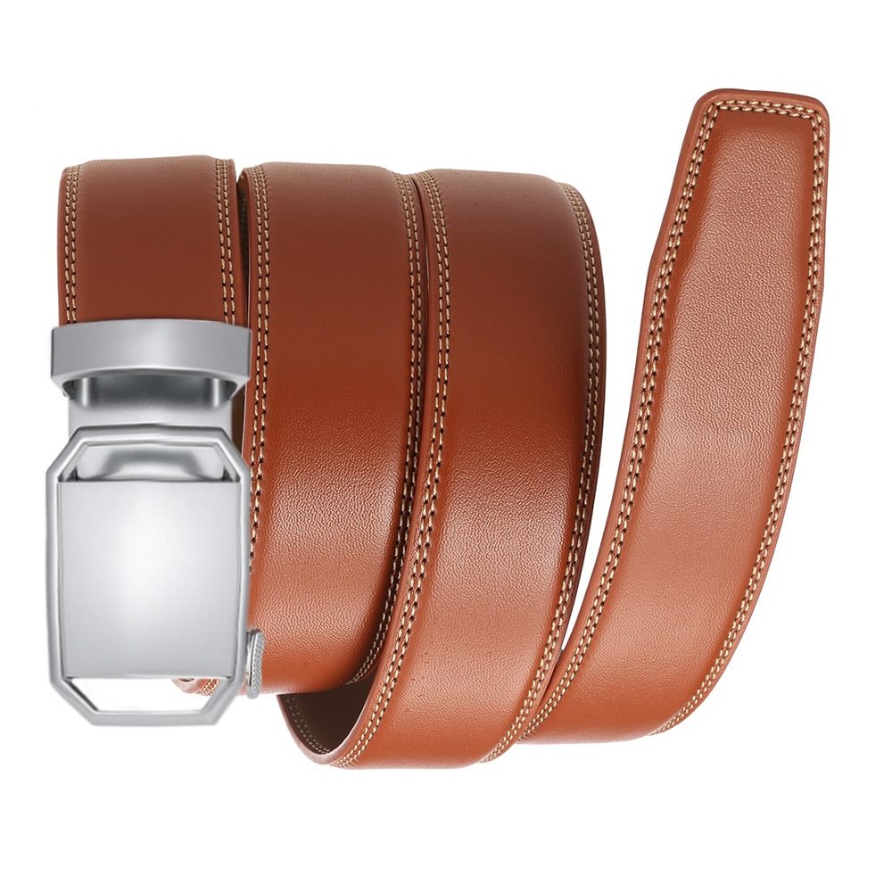 Camel leder heren riem - 130 cm lang