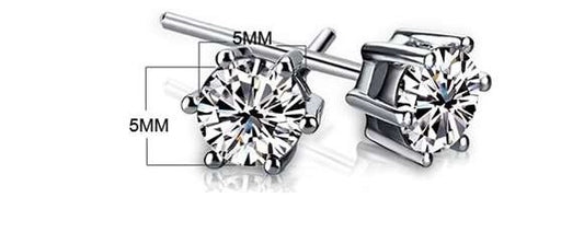 Zirconia crystal earring stud -925 sterling silver