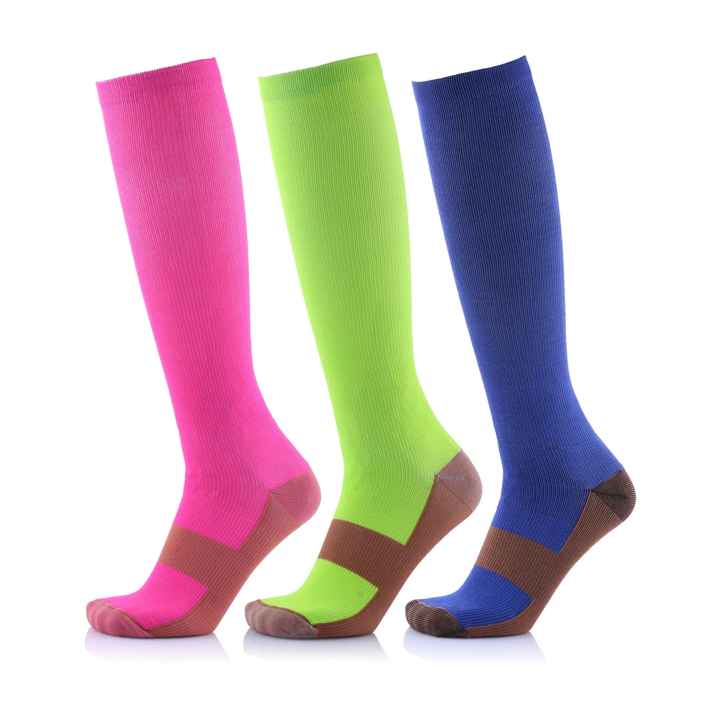 6 paar COPPER Compressiesokken Mix Kleuren L-XL