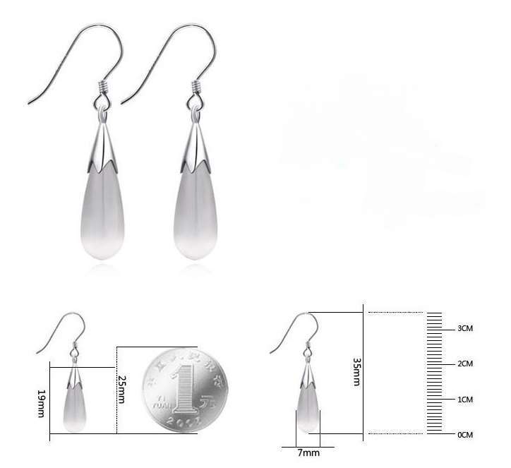 Oorbel -Waterdrop zilveren sieraden set-kristal
