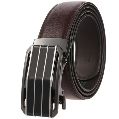 Heren riem leder bruin met chroom gesp L4G1505BR