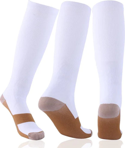 Zipper Compressiesokken 3 paar mix kleuren- L/XL ZWART-WIT-BEIGE