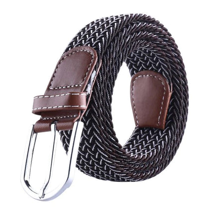 Elastische Geweven Riem Gevlochten Riem Rekbaar Zwart/Wit R0010