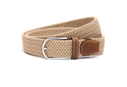 Elastische Geweven Riem Gevlochten Riem Rekbaar Camel R0007