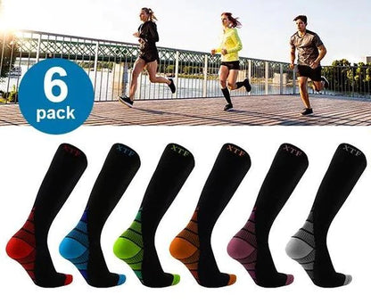 Clayton Therapeutische Compressiesokken Compressiekousen 6 paar - L/XL-H0083