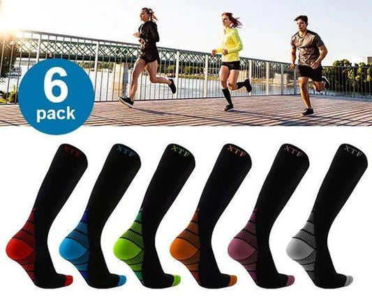 Clayton Therapeutische Compressiesokken Compressiekousen 6 paar - L/XL-H0083