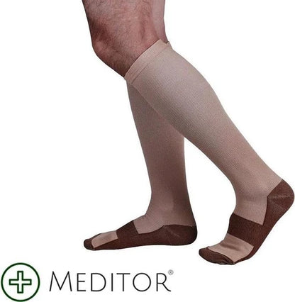 Meditor -3 Paar COPPER compressie-sok NUDE S-M - H0096