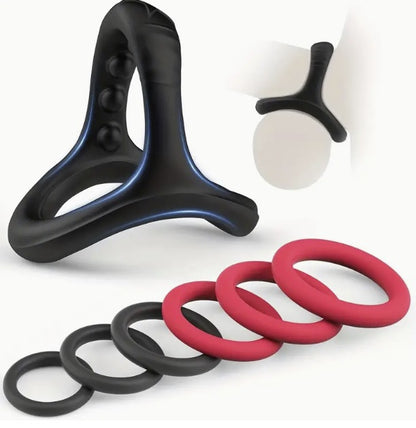 7-delige Set Zachte Elasticiteit Siliconen Penisringen.