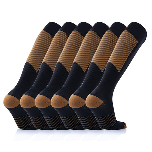 6 paar Compressiesokken BRUIN S/M H0386
