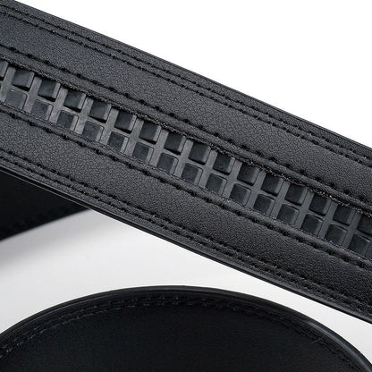 Heren Riem leder-zwart met automatische gesp.