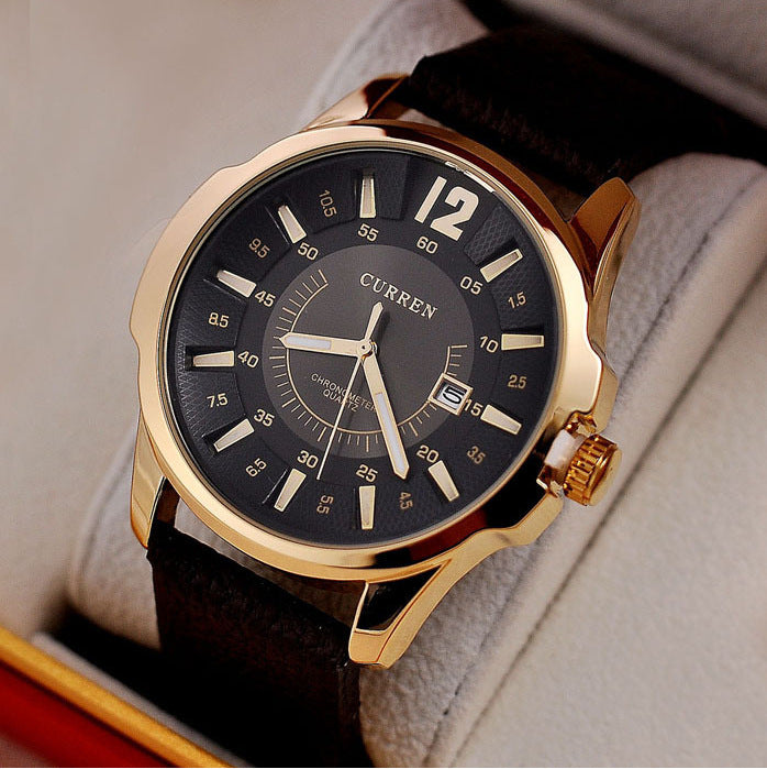 Heren Horloge Quartz-goud/zwart