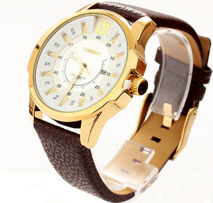 Heren Horloge Quartz-goud/wit