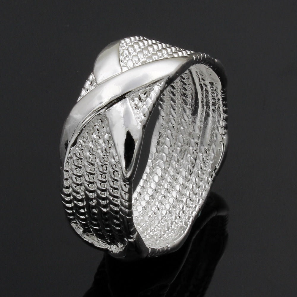 Sieraad-Letter X Ring 925 Sterling Zilveren