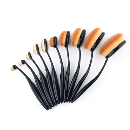 Oval Make-up Brush Set 10 Pieces