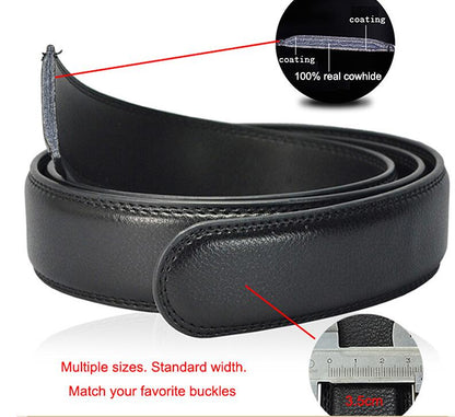 Heren Riem leder-zwart met automatische gesp.