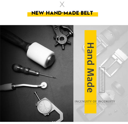 Men's belt leather-brown (shade camel) with automatic buckle.