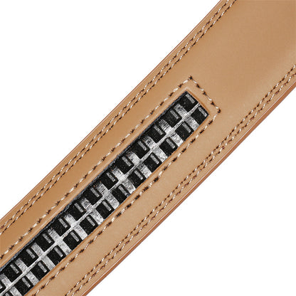 PLyesxale®Heren Riem leder-Camel met automatische gesp.