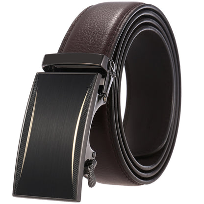 Plyesxale® Men's Automatic Belts | Premium Leather | Brown with Auto Buckle.