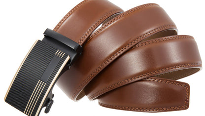 PLyesxale®Heren Riem leder-Camel met automatische gesp.