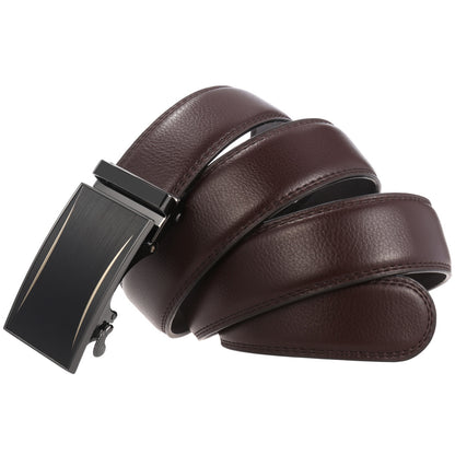 Plyesxale® Men's Automatic Belts | Premium Leather | Brown with Auto Buckle.