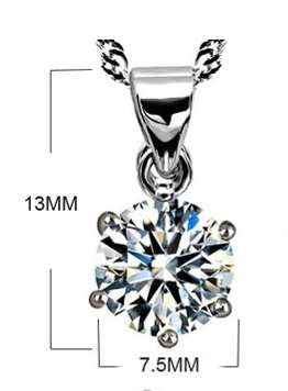 Zirconia crystal Pendant necklace - 925 sterling silver