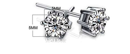 Zirconia crystal earring stud -925 sterling silver