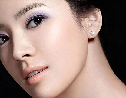 Zirconia crystal earring stud -925 sterling silver